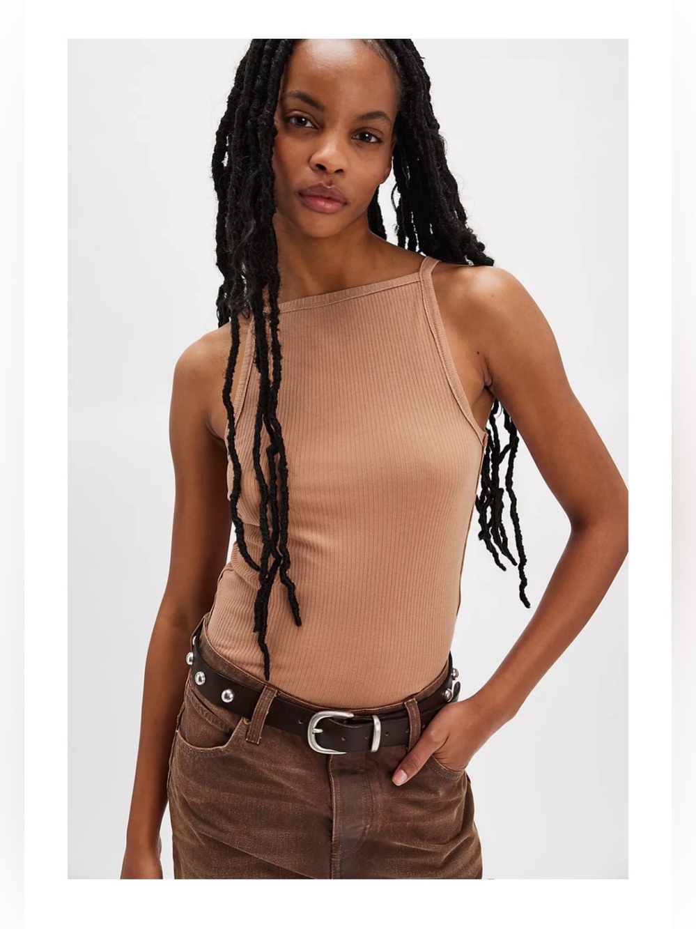We The Free Ribbed Tank Top in Tropical Peach NWT!